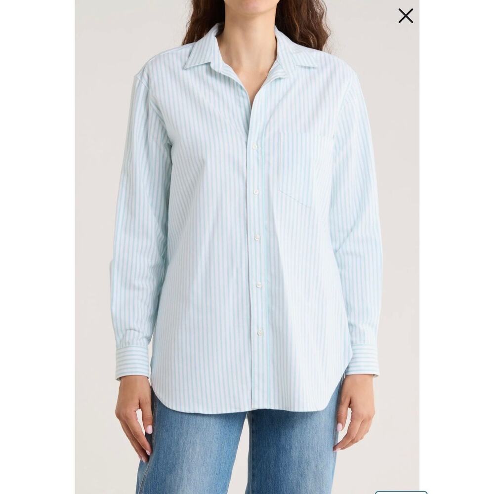 NWOT $248 Frank & Eileen Joedy Boyfriend Button-Up Shirt Size Small
